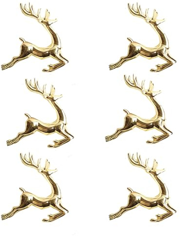 Vastsea 6 Stück Hirsch Serviettenringe, Kreative Hirschform Schnallen, für Gelten Geburtstagsfeier Weihnachten(Gold)