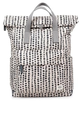 ROKA London The Canfield Backpack Bag | Nylon Roll Top Rucksack, Magnetic Closure, Multi Pockets, for Work, School & Travel
