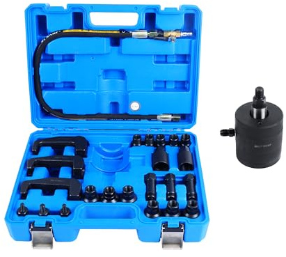 X-UP 24tlg Diesel Einspritzdüsen Injektor Abzieher Set | Pneumatischer Diesel-Injektorabzieher, inkl. Adapter | Injektoren Auszieher Werkzeug Set mit Einspritzdüsen Reiniger
