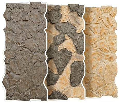 LXHELIVERY 1PC Lightweight PU Faux Stone Wall Panels - Irregular Pebble Texture Decorative Veneer Tiles For Outdoor Patio, Exterior Wall & Indoor Background Wall(Multi-colored-c)