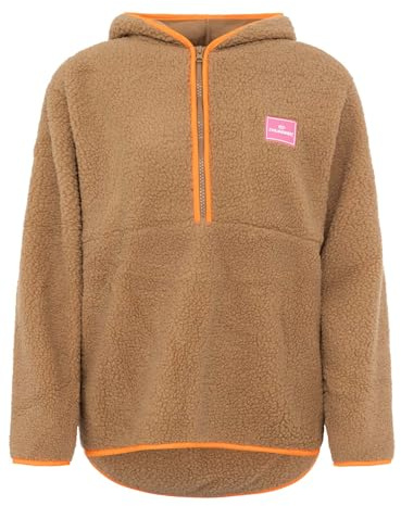Zwillingsherz Damen Teddypulli Zip-Up – Kuscheliger Fleece Pullover mit Reißverschluss, Warm & Weich Uni