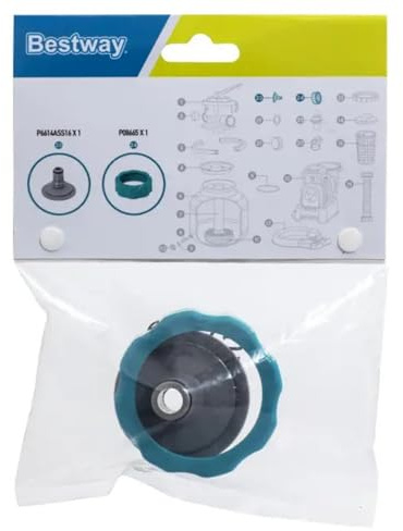 Bestway 19066 | Set Adattatore con Ghiera, Connettore Tubo da Giardino per Svuotamento Piscina, Accessorio Originale (P6614ASS16 + P08665)