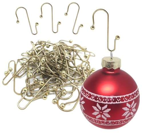 com-four® 50x Ganchos Premium para Adornos para árboles de Navidad - robustos Ganchos Dobles para Adornos para árboles de Navidad Colgantes Decorativos