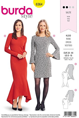 Burda Style Sewing Pattern B6364 Misses' Dresses