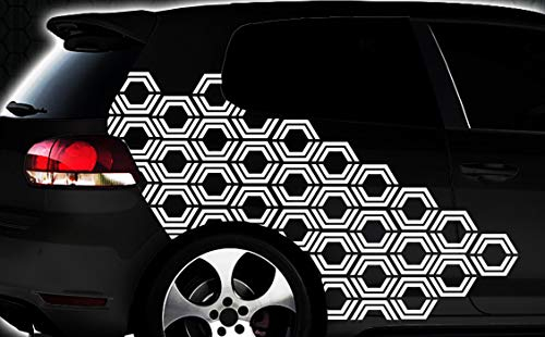 HR-WERBEDESIGN Hexagon Pixel Cyber Camouflage Set Auto Aufkleber Sticker Tuning Wandtattoo Cube