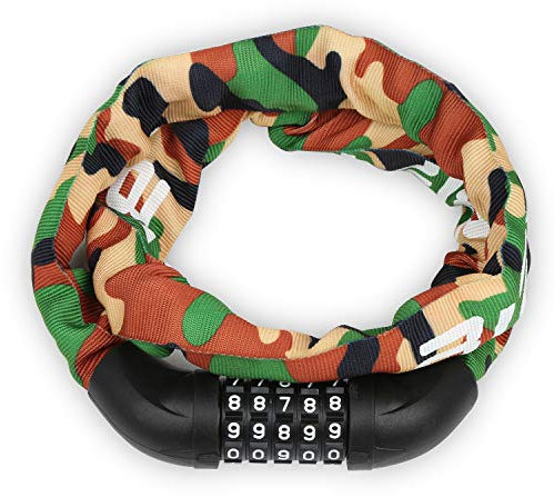 BIFY Fahrradschloss mit Zahlencode (13 Farben) Fahrradschloss Fahrradschloss Ketten Diebstahlsicherung mit 5 Ziffern, geeignet für Fahrrad, Motorrad, Tür, Zaun (Camouflage)