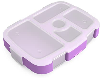 Bentgo® Kids Prints Tray with Transparent Cover - Reusable, BPA-Free, 5-Compartment Meal Prep Container with Built-In Portion Control for Healthy Meals At Home & On the Go (Mermaid Scales)