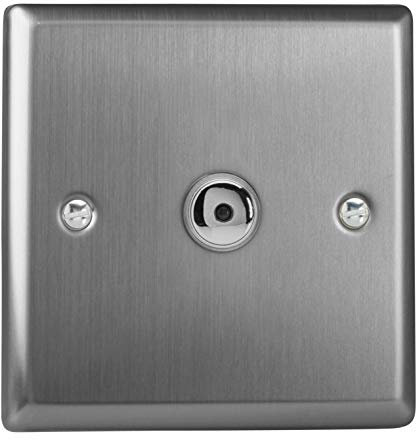 Varilight IJTI101 Classic Brushed Steel 1 Gang Remote/Touch Master LED Dimmer 0-100W
