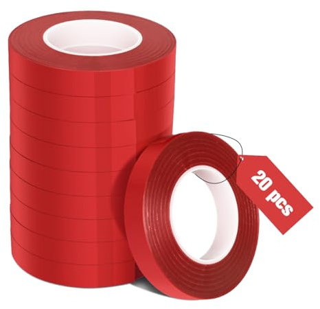 MoPei 20 Pcs Red Plant Ribbon Binding Tape for Plant Tying Machine, 100 Feet Long x 1/2 Inch Wide