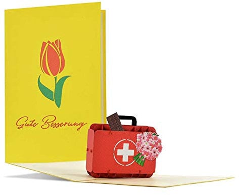 Diese-Klappkarten Gute Besserung Karte|Genesungskarte Gesundheit|Alles Gute Karte mit Genesungswünschen für Kollege|Gute Besserung Geschenke für Familie oder Verwandte|C21
