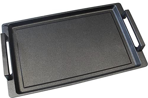 Lieblingspfanne Teppanyaki Grillplatte 41x24 cm I mit Seitengriffen I glatte antihaftbeschichtete Plancha aus Aluminium Guss für alle Herdarten inkl. Induktion & Backofen