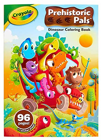 Crayola Livre de coloriage dinosaure, 96 pages de coloriage, 3, 4, 5, 6 ans