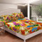Loussiesd Floral Print Bedding Set Colorful Botanical Branches and Fan Bed Sheet Set for Kids Woman Blossom Flowers Fitted Sheet Garden Theme Bed Cover with 2 Pillowcase 3Pcs Double Size