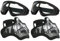 Aoutacc Airsoft-Maske und Schutzbrillen-Set, Halbgesichtsmaske aus Vollstahlgeflecht und Schutzbrille für CS/Jagd/Paintball/Schießen (2 Stück schwarze Totenkopfmaske)