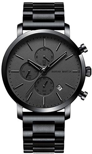 rorios Herren Uhr Chronographen Analogue Quartz Armbanduhr mit Edelstahlband Wasserdicht Business Herrenuhr Mode Uhren für Männer