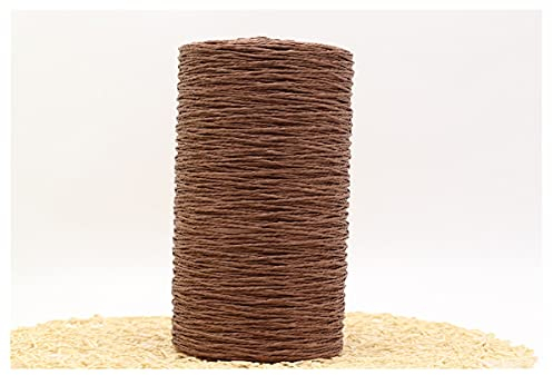 FENCHUN 500g/lot Straw Yarn Handmade Knitting Summer Hat Bags Crocheting Yarn For Handcrafts Material (Color : Coffee)