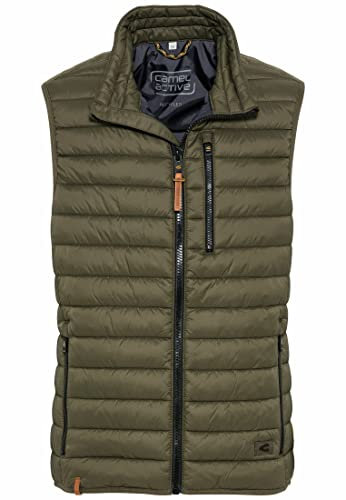 camel active Herren leichte Steppweste ohne Kapuze Olive-Braun, menswear-52