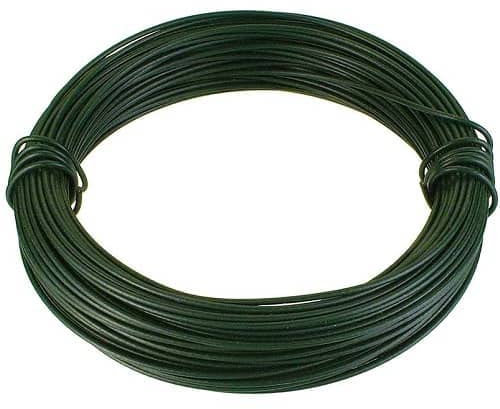 CABLEPELADO Alambre de Hierro Galvanizado, Alambra Floral, Alambre de jardín, Rollo Alambre de Acero plastificado, Alambre Atar Flexible, Alambre Bricolaje, Diámetro 2.5 mm, Longitud 25 Metros, Verde