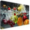 Estika Leinwand bilder - Obst im Wasser - 60x40 cm, 1 teilige kunstdruck - Wandbilder wohnzimmer, schlafzimmer, Moderne wanddeko, Bild auf leinwand - Küche, Restaurant bilder - 1345A_1E