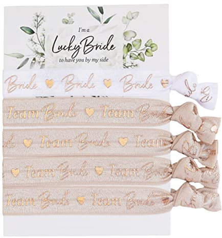 heaven+paper JGA Armbänder Frauen Team Bride rosegold (Set 5x Armband jga) Hochwertige bride to be Deko für 4 + Braut (gestaltet in München) Junggesellenabschied Frauen Accessoires Team Braut