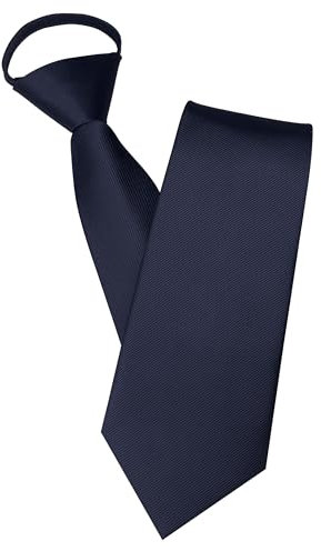 JEMYGINS Krawatte Herren mit Gummizug - Bereits Gebundene Krawatte schwarz Hochzeit Schlips