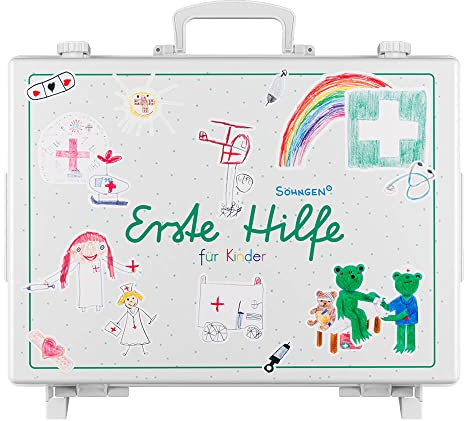 SÖHNGEN Erste-Hilfe-Koffer kleine GROSSE Hilfe Schule XS-XXL, mit Wandhalterung, Art.-Nr. 0350117 | Verbandskasten | Notfallkoffer | Erste Hilfe Kasten