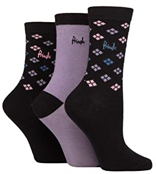 Pringle Ladies Patterned Cotton and Recycled Polyester Socks Pack of 3