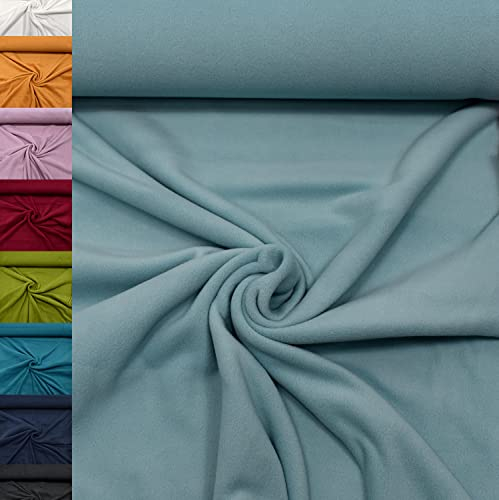 MAGAM-Stoffe Lisa Micro-Fleece Stoff uni Antipilling Meterware 50cm (12. Mint)