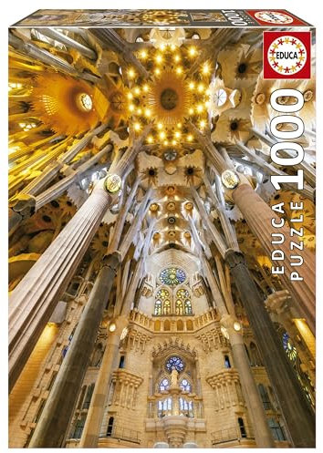Educa - Puzzle 1000 Teile für Erwachsene | Sagrada Familia, 1000 Teile Puzzle für Erwachsene und Kinder ab 14 Jahren, Barcelona, Spanien, Architektur (19614)