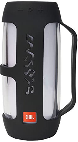 Silikonhülle, kompatibel mit Pulse 4 Bluetooth-Lautsprecher, Pulse 4, kabelloser Bluetooth-Lautsprecher, tragbare Schutzhülle, Schwarz