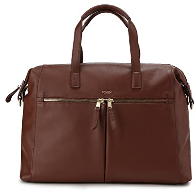 KNOMO Audley Leather Laptop Tote Bag for Women - 14 Laptop Compartment, Shoulder Strap, RFID Pocket, Leather Briefcase Handbag for Work and Travel