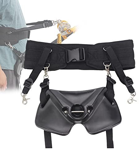 DYK&NX Einstellbarer Kampfgurt Angeln Bauchgurt, Fischen-kämpfender Gurt, Verstellbare Größe für Erwachsen (Grey : Black)