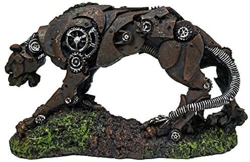 RONGWI Aquarium-Dekorationen, Roboter, Leoparden-Aquarium-Zubehör, Betta-Fischhöhlen-Versteck, lebendiges und natürliches Aquarium-Zubehör bietet Versteck für Fische (Leopard)