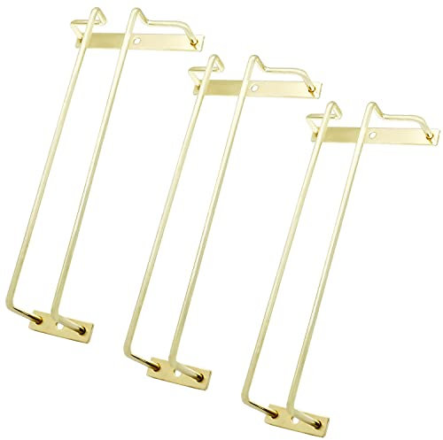 zoohot Porte-verres à pied en métal doré de 24 cm sous l'armoire