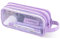 Oyachic Trousse 2 Compartment Pencil Case Transparente Trousses à Crayons Grande Capacité Maquillage Organisateur de Rangement de Adultes (Violet)