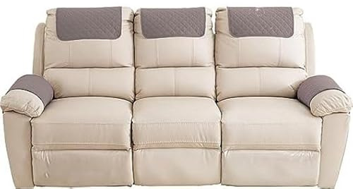 Sofa Armlehnenbezüge，Couch Kopfstützenbezug，Armlehnenschoner，für Armkappen Schonbezüge Sessel Relaxsessel Sofa Armbezug Kopfstützenschutz Sitzbezug Wasserfest Rutschfeste Mit Taschen ( Color : Dunkelg