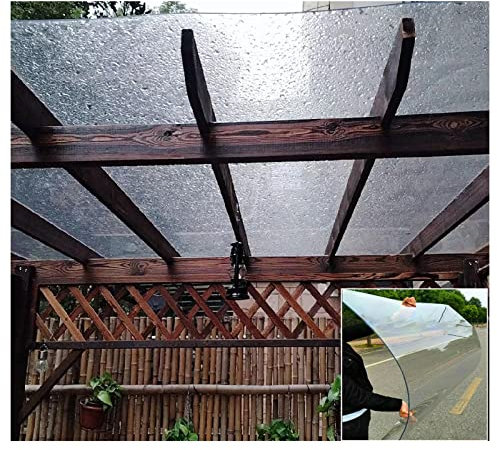 Clear Acrylic Plastic Sheet Polycarbonate Plastic Sheet, Clear Pergola Roofing Canopy Cover, Greenhouse PC Endurance Board, Easy To Cut & Bend Waterproof Panels (Color : Clear-1.7mm, Size : 0.8x12m