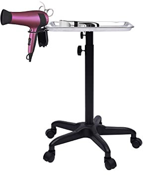 Hairdresser Work Trolley,Salon Spa Rolling Service Tray,Beauty Storage Cart,Tattoo Metal Trolley Hairdressing Tool for Beauty Spa Tattoo (Silver)