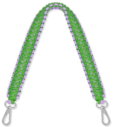 Expatrié Taschengurt zum Wechseln Kurz Grün Lila - Yasmine - Gewebter Tragegurt für Taschen - Handtasche Bauchtasche Umhängetasche - Mehrfarbiger Gurt als Taschenhenkel & Accessoire