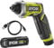 Ryobi RSD4-120T 4V USB 2.0Ah Lithium Battery Screwdriver + Charger, Swivel Head, Dual LED Indicator, USB Rechargeable Lithium Battery + USB Cable