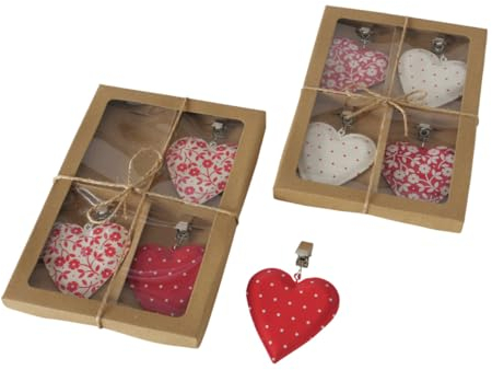 RiloStore 8 STK Tischdeckenbeschwerer rot Weiss Herz Gewichte Tischdeckengewichte Eisen Herzen b347 Tischdeckengewicht Tischdecken Beschwerer Tischdecke Punkte gepunktet Klammer Clip