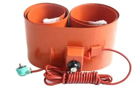 Drum Heater Metal Oil Drum Pail Heaters 800W Silicone Heating Pad with Elastic Spring Thermostat Equipped for Valves, Instruments, Tanks, Grease Keg Heater,30-150℃(UK Plug)