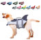 Rettungswesten für Hunde Schwimmweste Hunde Hai, Leicht und Sicher für Wassersport, hundeschwimmweste mit Griff und Reflektierend für Kleine Mittlere und Große Hunde Grau XS