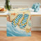 Bonhause Tischläufer Sommer Strand Tischläufer Seestern Surfbrett Meer Landschaft Küche Esstisch Dekoration für Drinnen Draußen Urlaub Party Waschbar Wohnkultur Tafeltuch (33 x 183 cm)