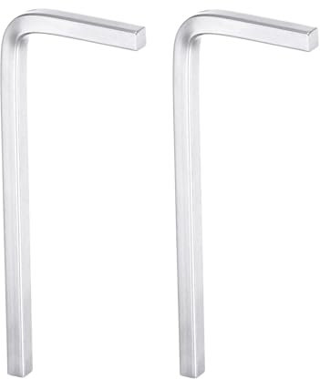 QUARKZMAN Juego de 2 Llaves de Cabeza Cuadrada en Forma de L, 4 mm, Acero Cromo-Vanadio, Llave de Perno de 4 Puntos para Reparaciones Básicas en el Hogar, Color Plateado