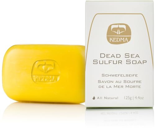 Kedma - Schwefelseife für fettige und problematische Haut - Reinigend und ausgleichend - Angereichert mit Mineralien aus dem Toten Meer - 125g
