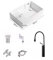 MPOPO Lavandino da Appoggio Lavabo da Tavolo in Ceramica nordica drenaggio angolare Laterale lavabo Lavatrice Balcone lavabo casa Piscina con lavabo Lavandino della Nave(B)