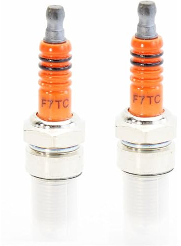2 x Ersatz der F7TC Zündkerze für 168F 170 Generator Traktor, Rototiller Wasserpumpe Go Kart Mini Bike Bodenbearbeitung Poliermaschine Ersatz (Orange)