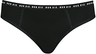 NUR DIE Periodenunterwäsche Alles Geregelt Slip Unterhose Mittelstarke Blutung Zyklus Bio-Baumwolle saugfähig & waschbar Menstruationsunterwäsche - Schwarz - Größe 48-50