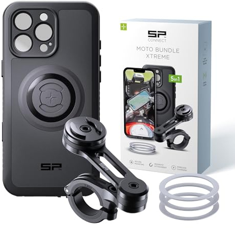 SP CONNECT Moto Bundle Xtreme | SPC+ | Halterung kompatibel mit iPhone 16 Pro Max | Handyhalterung für Motorrad | Handyhalter Smartphone | Zubehör für Motorroller
